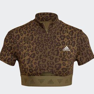 Adidas Camo Crop Zip Tee
